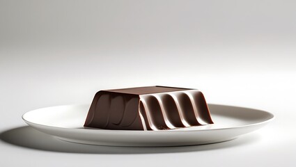 Chocolate bar on plate with white background Chocolate Day special