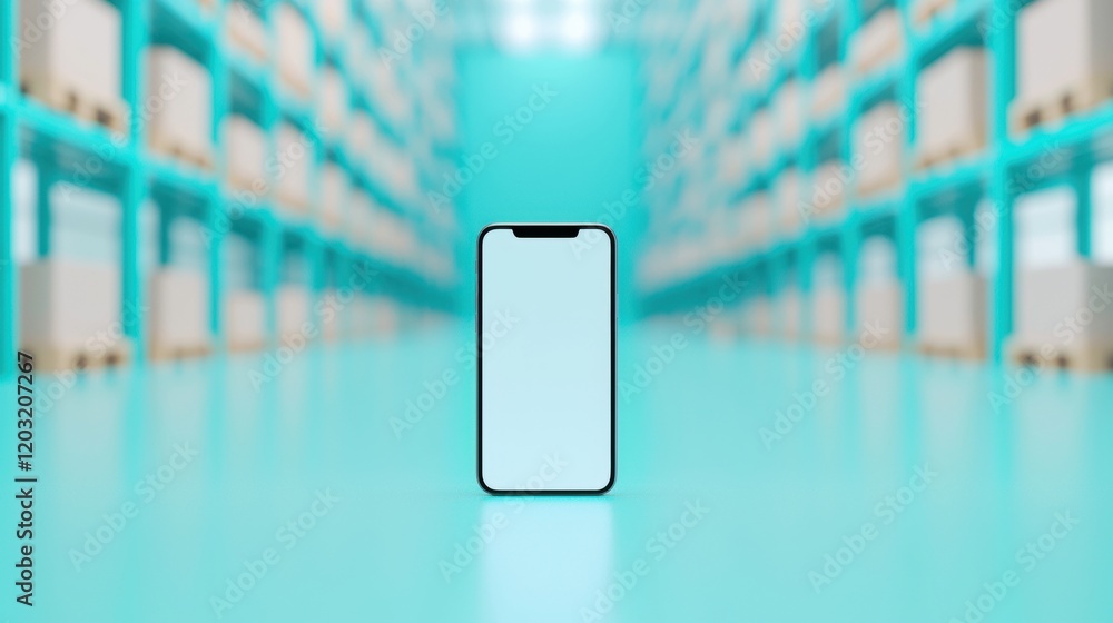Aufkleber cloud based inventory management a smartphone displaying a notification about low stock levels in a 