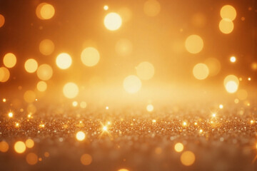 warm golden toned background with bokeh lights glitter particles