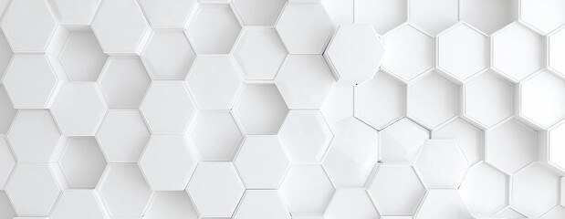 Fototapeta premium White Hexagon Background with Copy Space. Made with generative AI