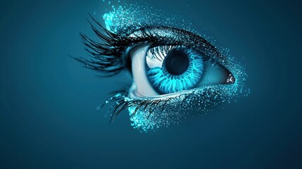 Fototapeta premium Surveillance and Security Stylized eye icon representing surveillance cameras, security systems, and monitoring technologies.