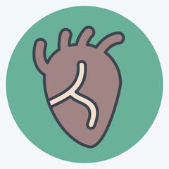 Icon Heart. related to Healthcare symbol. color mate style. design editable