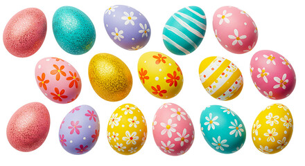 easter eggs isolated on transparent background