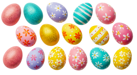 easter eggs isolated on transparent background
