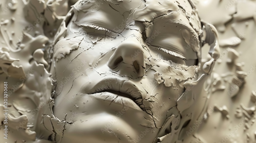 Fototapete design a collection of 3d clay renders that depict abstract representations of everyday objects and 