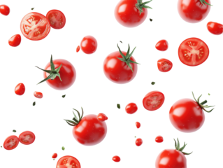 Isolated Flying Tomatoes Pattern