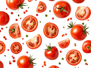 Isolated Tomato Pieces Pattern