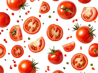 Isolated Tomato Pieces Pattern
