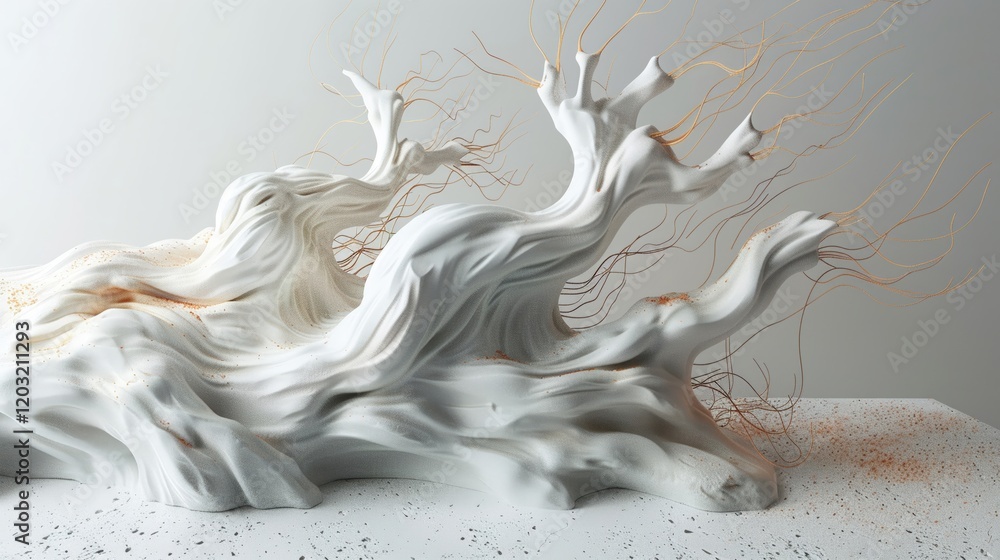 Fototapete design a collection of 3d clay renders that depict abstract representations of everyday objects and 