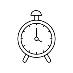 clock lineal icon with white background vector stock illustration