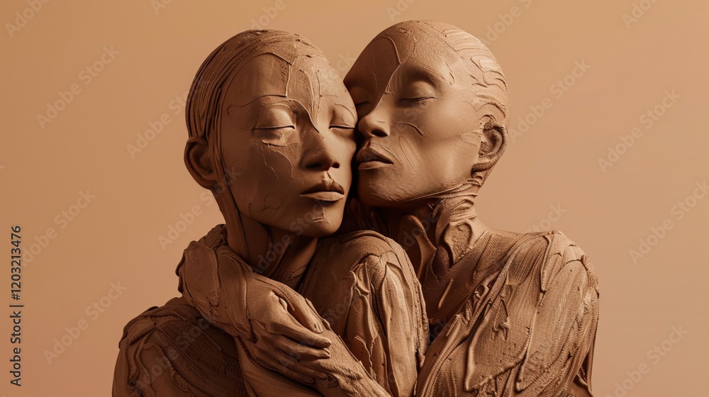 Fototapete design a collection of 3d clay renders that depict abstract representations of everyday objects and 