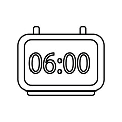 clock lineal icon with white background vector stock illustration