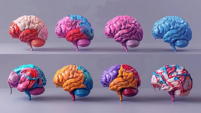 Design a collection of 3D clay renders that depict abstract representations of everyday objects and concepts, such as houses, cars, and trees Use a minimalist approach and a monochromatic color scheme