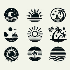 simple beach icon. awesome beach icon art. simple beach vector