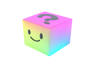 Isolated Colorful Smiley Question Mark Box