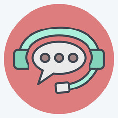 Icon Live Chat. related to Healthcare symbol. color mate style. design editable