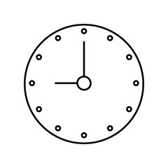 clock lineal icon with white background vector stock illustration
