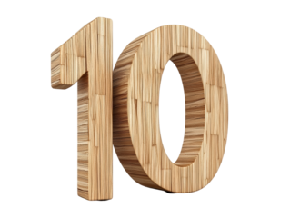 Isolated Wooden Number Ten