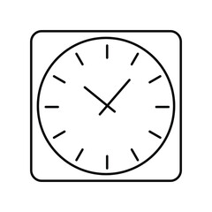 clock lineal icon with white background vector stock illustration