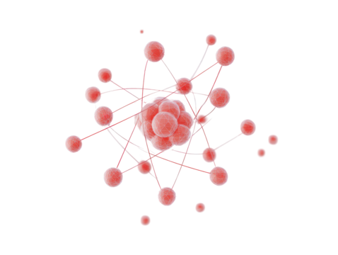 Isolated Red Spherical Network Nodes