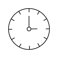 clock lineal icon with white background vector stock illustration