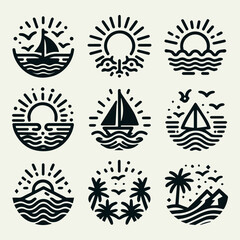 simple beach icon. awesome beach icon art. simple beach vector