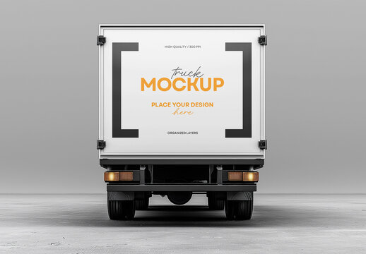 Back View Truck Mockup: Perfect for Vehicle Branding and Advertising Design Generated with AI