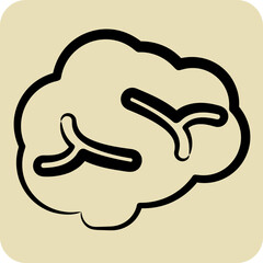 Icon Brain. related to Healthcare symbol. hand drawn style. design editable