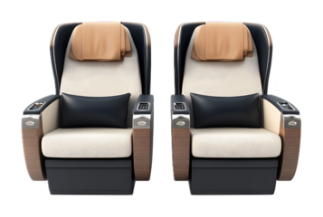 First-class business seats on a transparent background. isolated background.