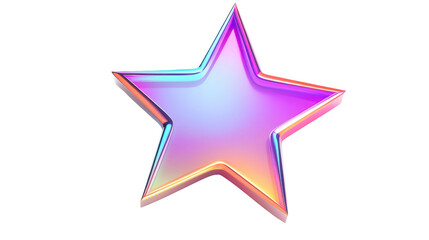 3D purple star icon isolated on white background 