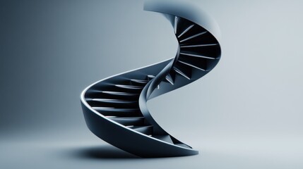 Modern Abstract Spiral Staircase Design with Minimalistic Aesthetic