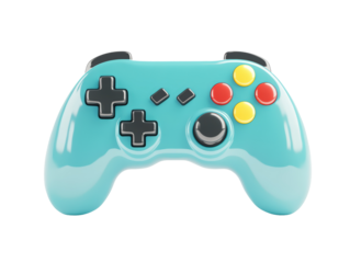 Isolated Turquoise Game Controller