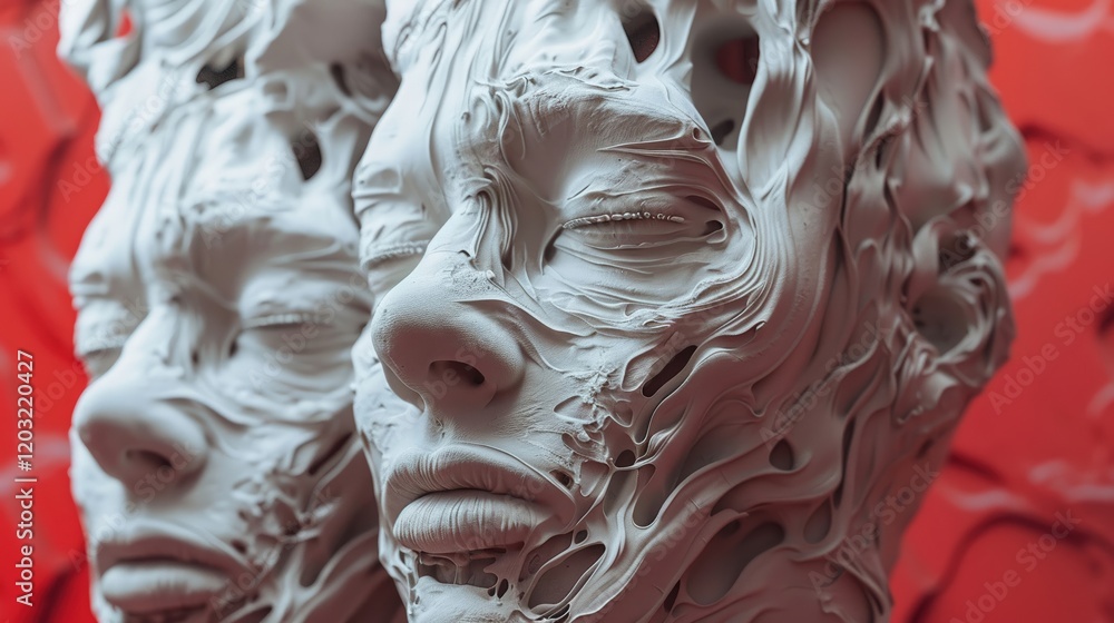 Fototapete design a collection of 3d clay renders that depict abstract representations of everyday objects and 