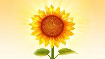 Obraz premium Vibrant sunflower basking in golden sunlight. A symbol of summer joy and warmth.