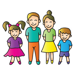 Happy family. Parents with kids. Vector illustration.