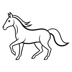 speed Horse line art Full Body Vector Logo