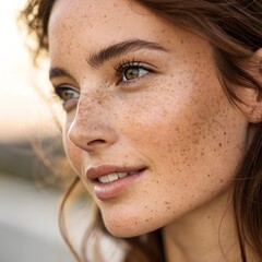Close up portrait of a beautiful Australian woman