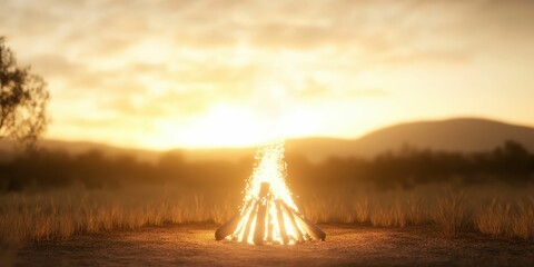 Outback celebration bonfire and storytelling australian landscape night scene warm glow cultural experience