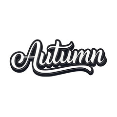 Elegant Autumn Typography Design White Letters Stylish Fall Season Calligraphic Script Modern Design