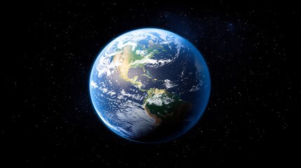 Fototapeta premium Stunning Earth Globe Vivid Blue Hues Dark Space Background. AI Generated