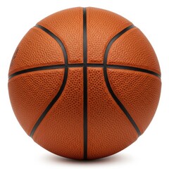 Fototapeta premium A standard orange basketball with black textured lines isolated on white background