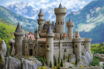 castle in the city of the country continent model