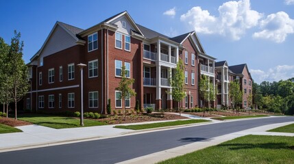 Obraz premium Suburban housing offers more space and privacy than city apartments.