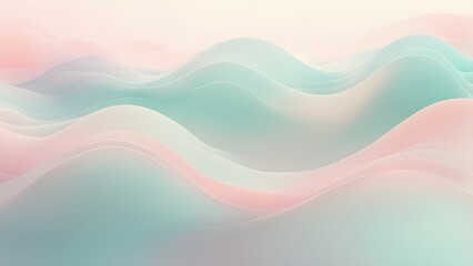 Abstract pastel background with soft, flowing waves in shades of pink and teal.