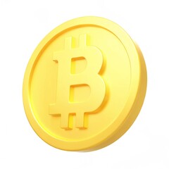 Obraz premium Golden 3D Bitcoin Icon Modern Cryptocurrency Symbol on White Background