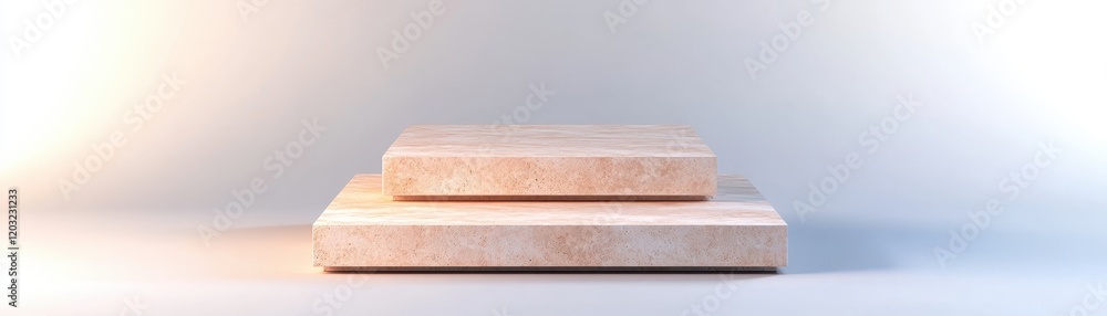 Poster minimalistic display stands for showcasing products in an elegant setting.