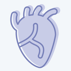 Icon Heart. related to Healthcare symbol. two tone style. design editable