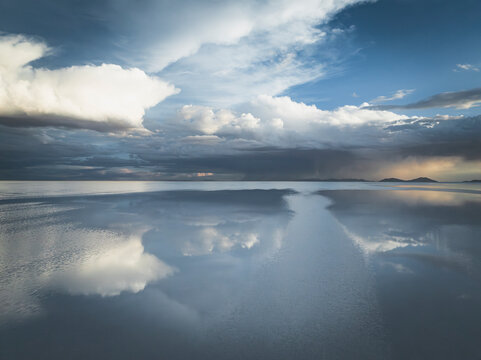 reflections over uyuni salt field