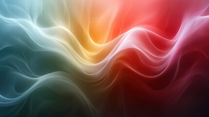 Obraz premium Abstract flowing waves of color in shades of red, blue, and orange creating a vibrant background