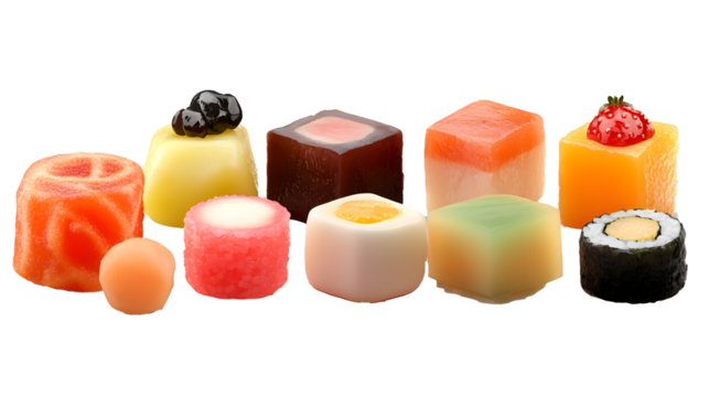 Flavorful Japanese dish on a transparent background. isolated background.